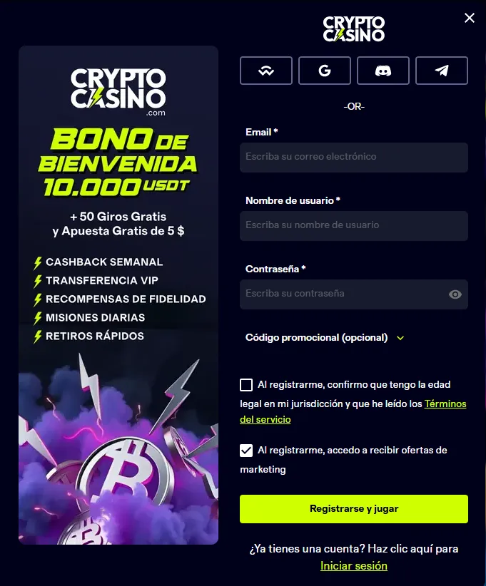 CryptoCasino registro cryptocasino registro